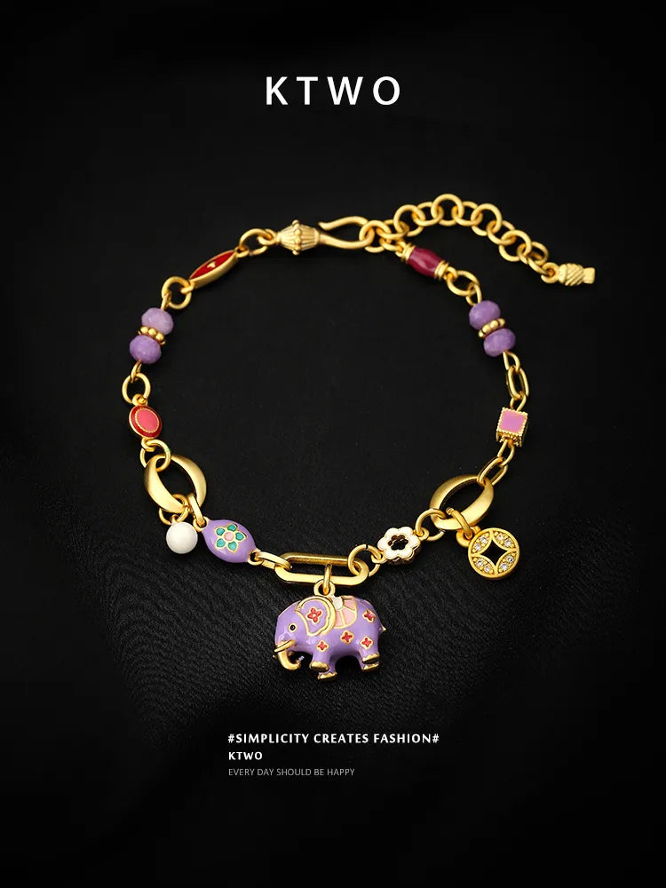 Front view of the bracelet showing the easy adjustable tie closure.