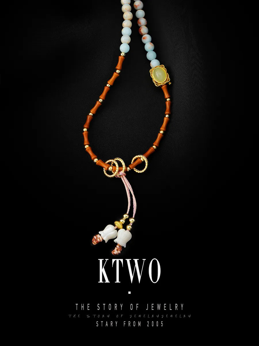 KTWO Stackable Layered Lapis Lazuli Colorful Bracelet Necklace