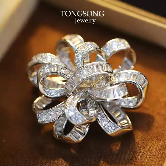 Luxury gift box with a beautiful crystal ribbon brooch inside