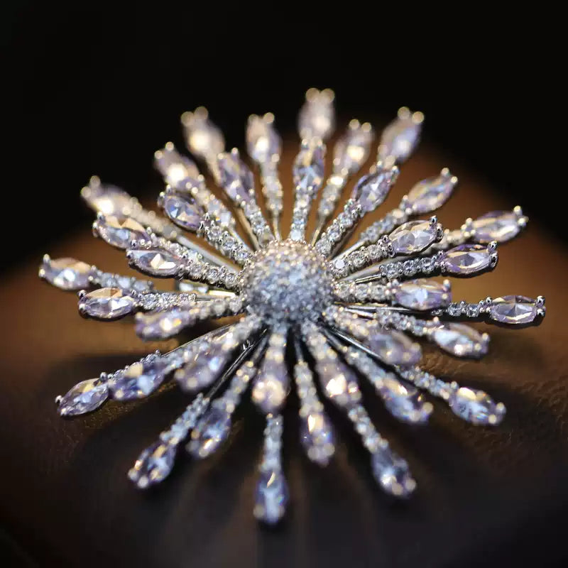 TONGSONG Waterdrop Zirconia Firework Brooch