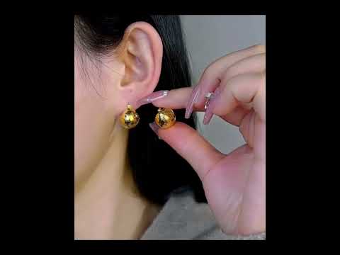 XIUSHU Sterling Silver Sequined Ball Earrings