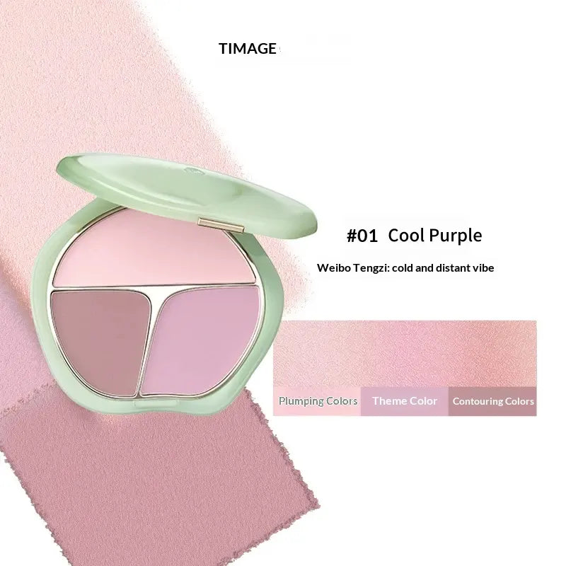 Timage Blush Palette – 3-in-1: Highlight, Contour & Flush