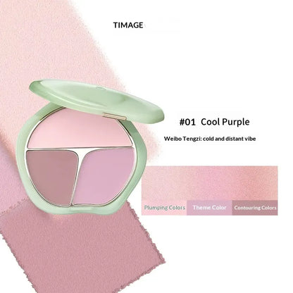 Timage Blush Palette – 3-in-1: Highlight, Contour & Flush