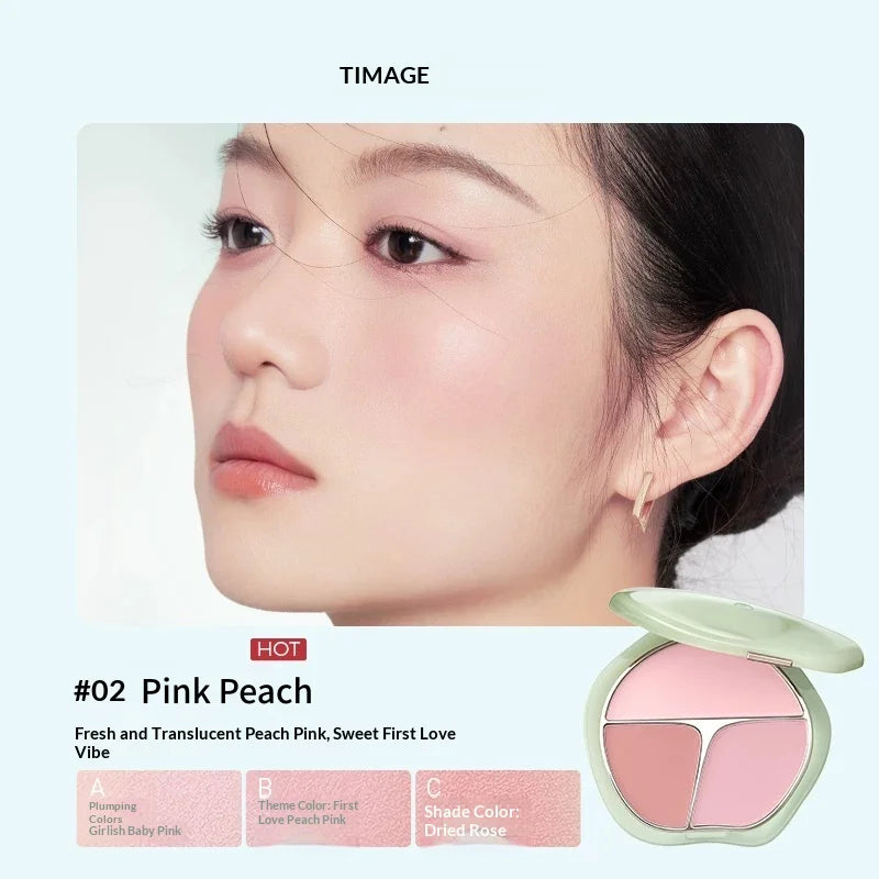 Timage Blush Palette – 3-in-1: Highlight, Contour & Flush