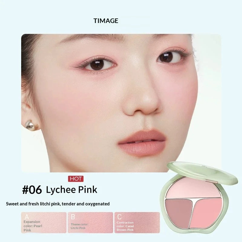 Timage Blush Palette – 3-in-1: Highlight, Contour & Flush