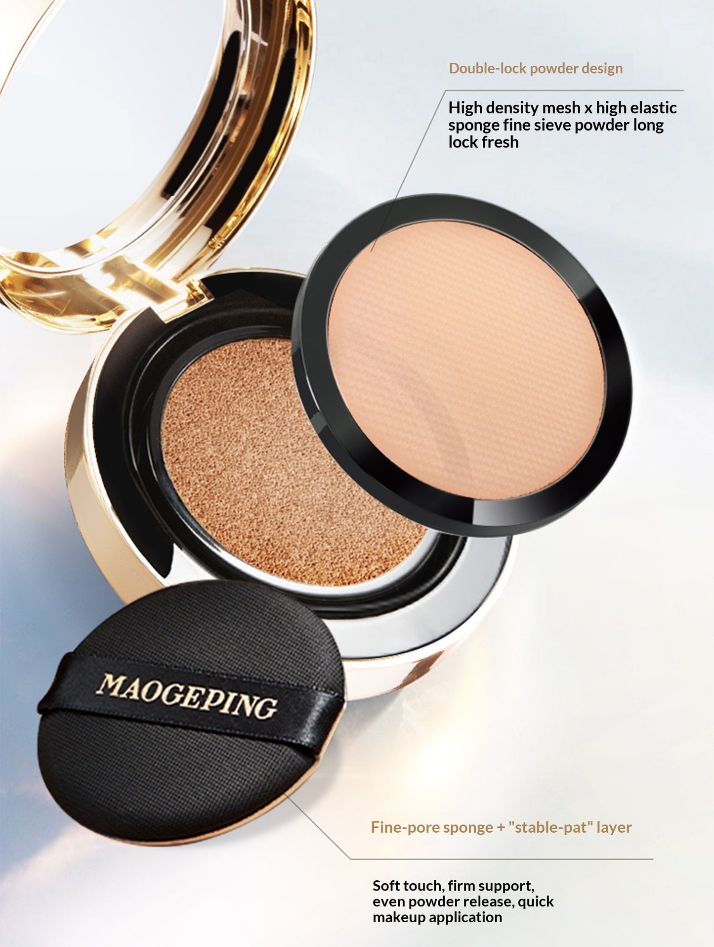 MAOGEPING Foundation — Black and White Wing Caviar Cushion
