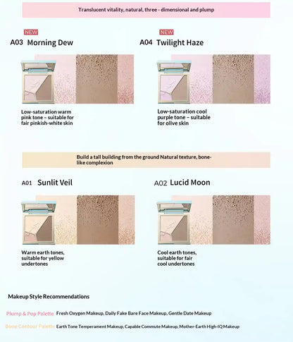 TIMAGE Contour Palette – 3-in-1 Matte Highlight & Shadow for 3D Lift