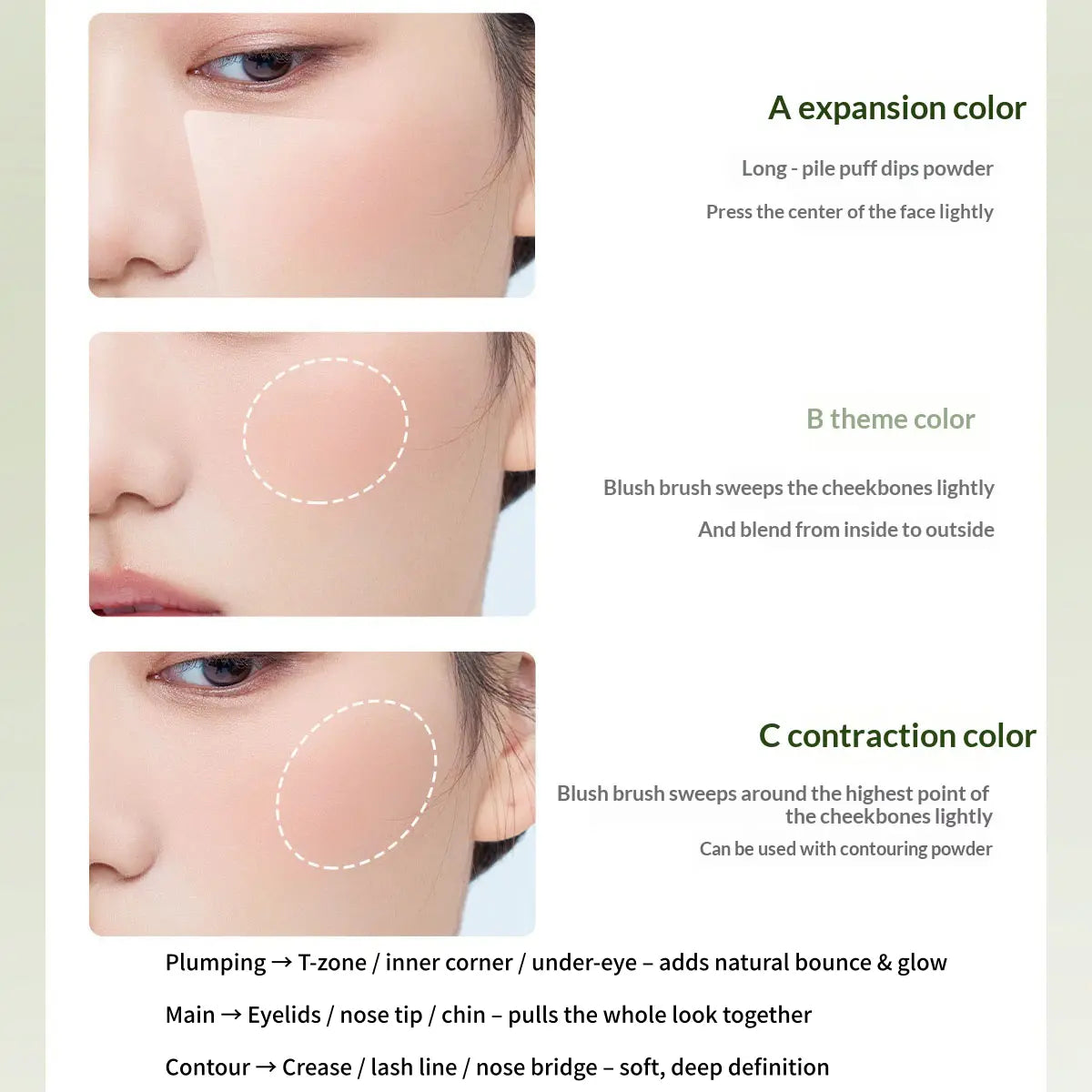 Timage Blush Palette – 3-in-1: Highlight, Contour & Flush