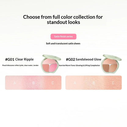Timage Blush Palette – 3-in-1: Highlight, Contour & Flush