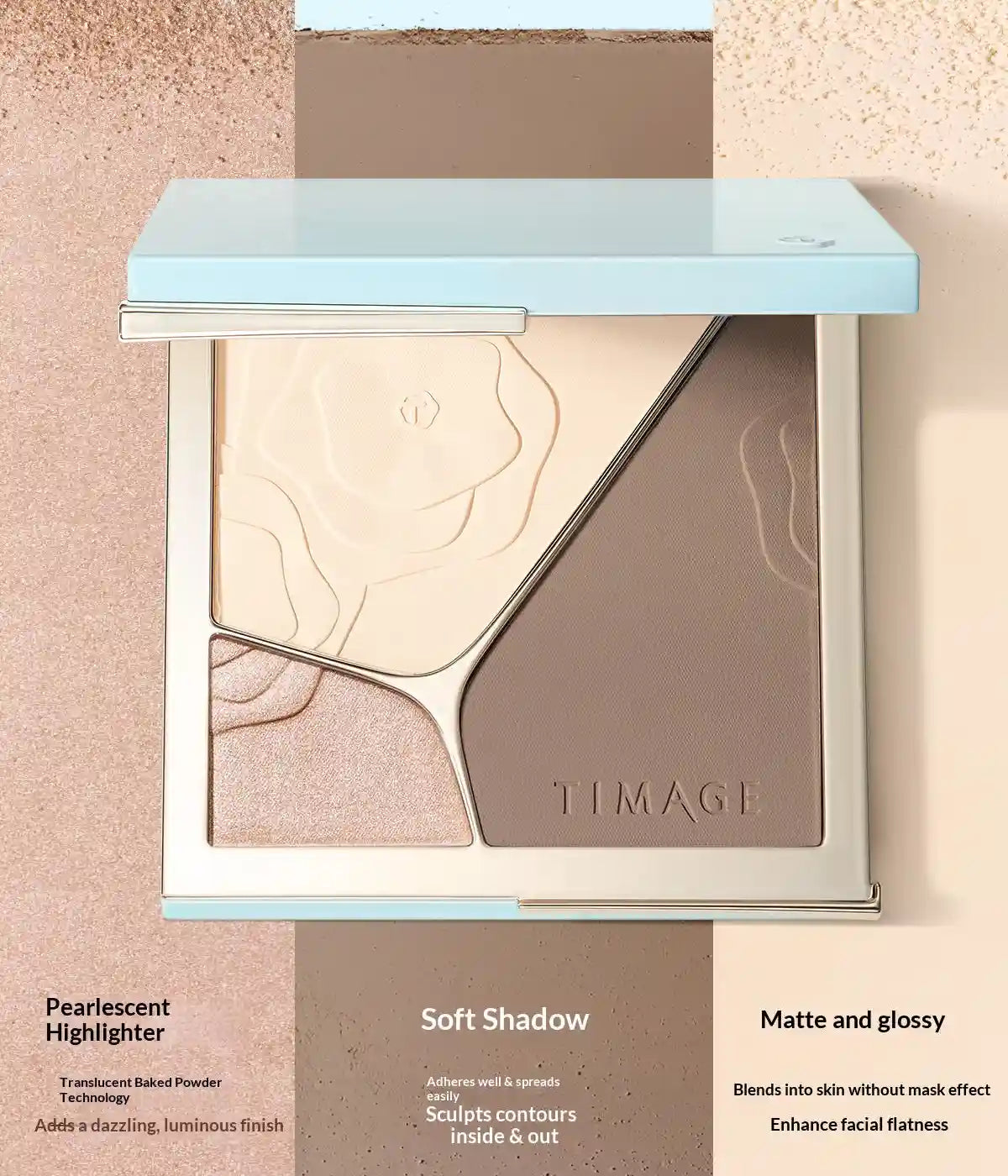 TIMAGE Contour Palette – 3-in-1 Matte Highlight & Shadow for 3D Lift