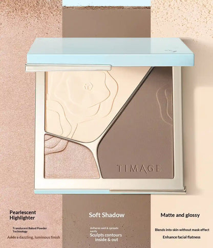 TIMAGE Contour Palette – 3-in-1 Matte Highlight & Shadow for 3D Lift