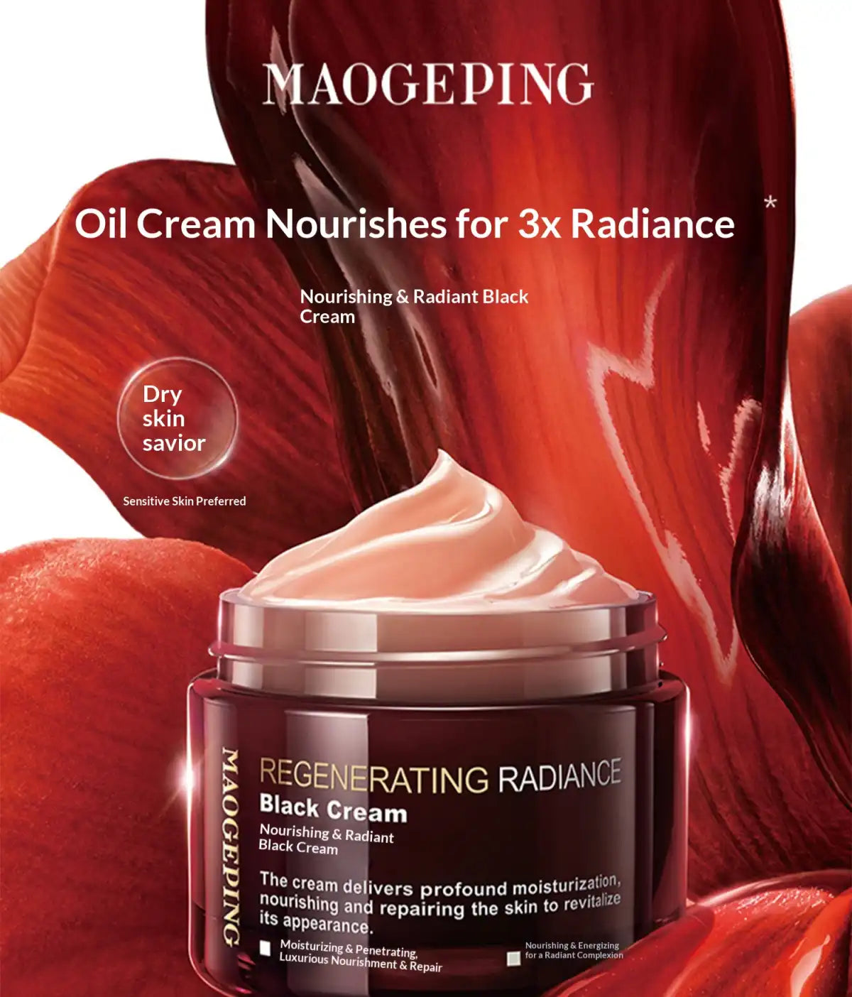 MAOGEPING Black Cream – Primer + Moisturizer + Night Repair