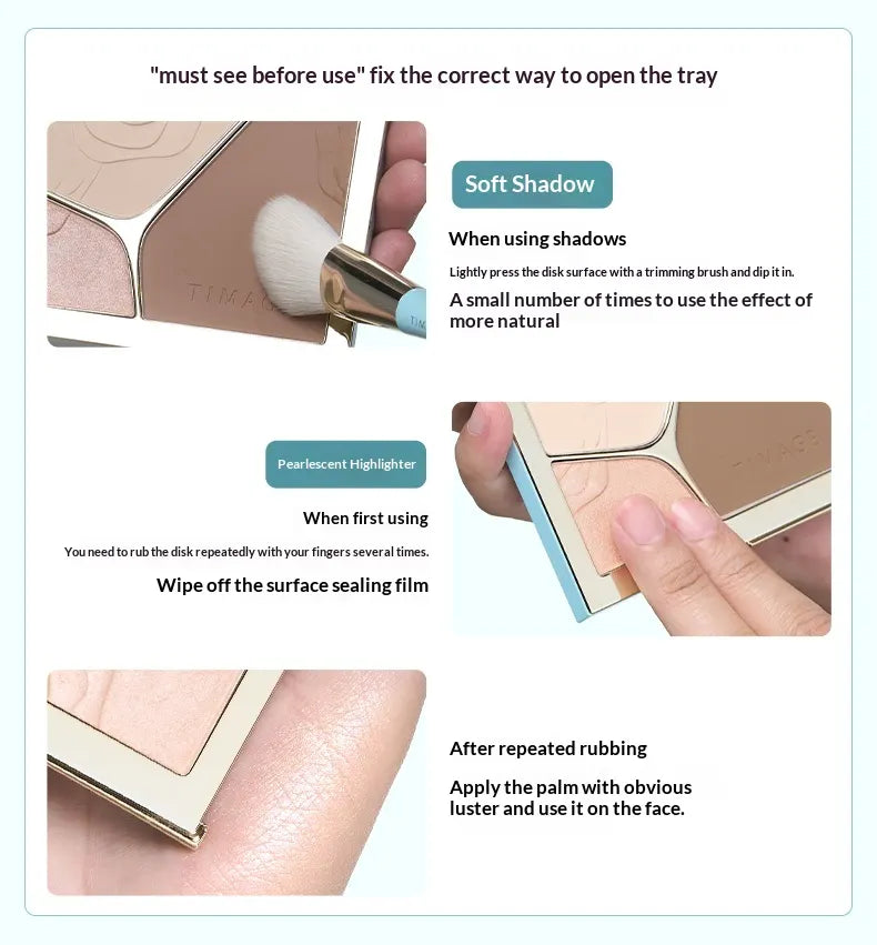 TIMAGE Contour Palette – 3-in-1 Matte Highlight & Shadow for 3D Lift