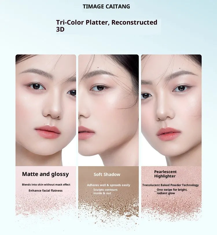 TIMAGE Contour Palette – 3-in-1 Matte Highlight & Shadow for 3D Lift