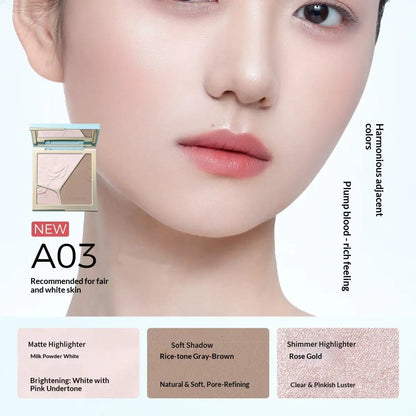 TIMAGE Contour Palette – 3-in-1 Matte Highlight & Shadow for 3D Lift