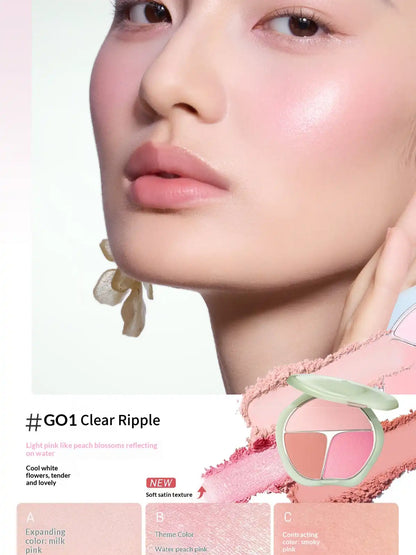 Timage Blush Palette – 3-in-1: Highlight, Contour & Flush