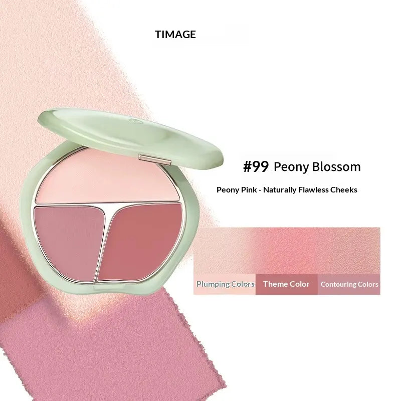 Timage Blush Palette – 3-in-1: Highlight, Contour & Flush