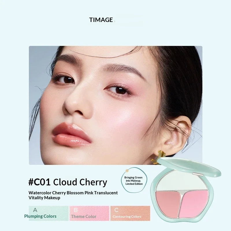 Timage Blush Palette – 3-in-1: Highlight, Contour & Flush