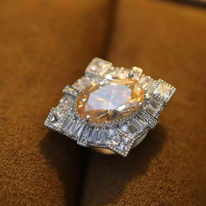 TONGSONG Champagne Gold Zircon Magnetic Clasp Brooch