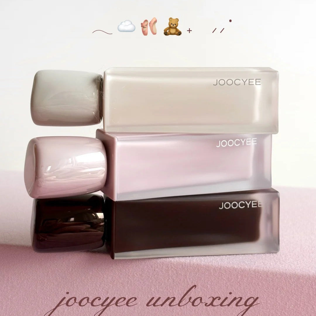 JOOCYEE Matte Lip Cream placed on a modern desk