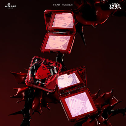 The limited edition little ondine Tomie Embossed Blush Palette photographed on a dark, dramatic background, highlighting its premium and mysterious aesthetic.