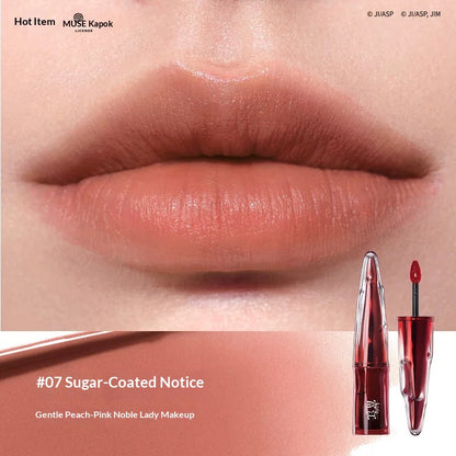 The shade 07 of the limited edition Junji Ito × Little ONDINE Tomie Velvet Liquid Lip Mousse, featuring a velvety, comfortable formula infused with botanical extracts.