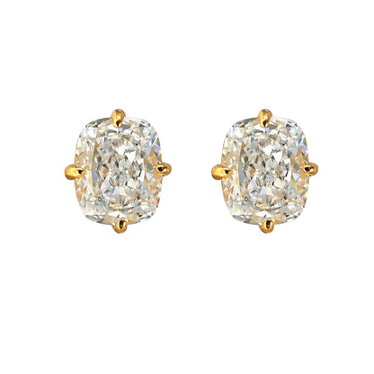 XIUSHU 4CT Shining Square Cubic Zirconia Sterling Silver Earrings