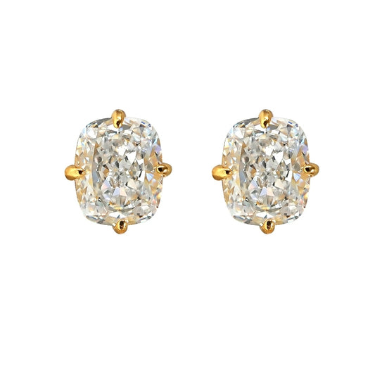 XIUSHU 4CT Shining Square Cubic Zirconia Sterling Silver Earrings