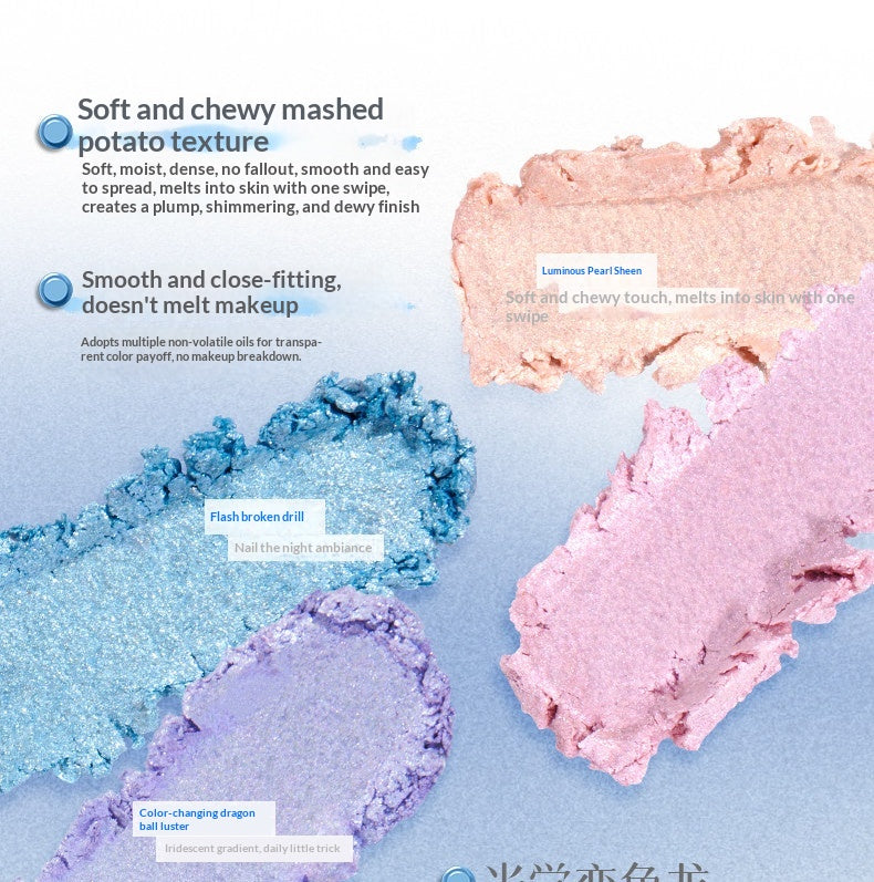 Macro shot showing the ultra-fine, non-gritty shimmer particles in the TruthKey highlighter.